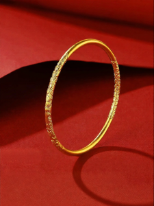 FANSIRUI | Solid Hollowed Vine Pattern Gold Clad Silver Bracelet
