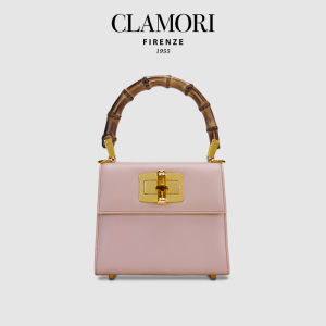 Crossbody Small Square Bag Matte Light Pink Genuine Leather