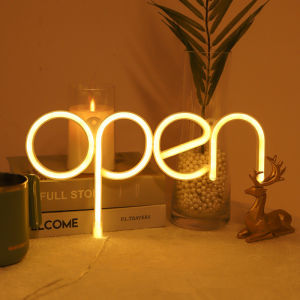 OPEN Neon Lights Artistic LED Ornaments Lights USB/battery Powered Holiday Parties Weddings Bars Rooms Night Sign Light 304