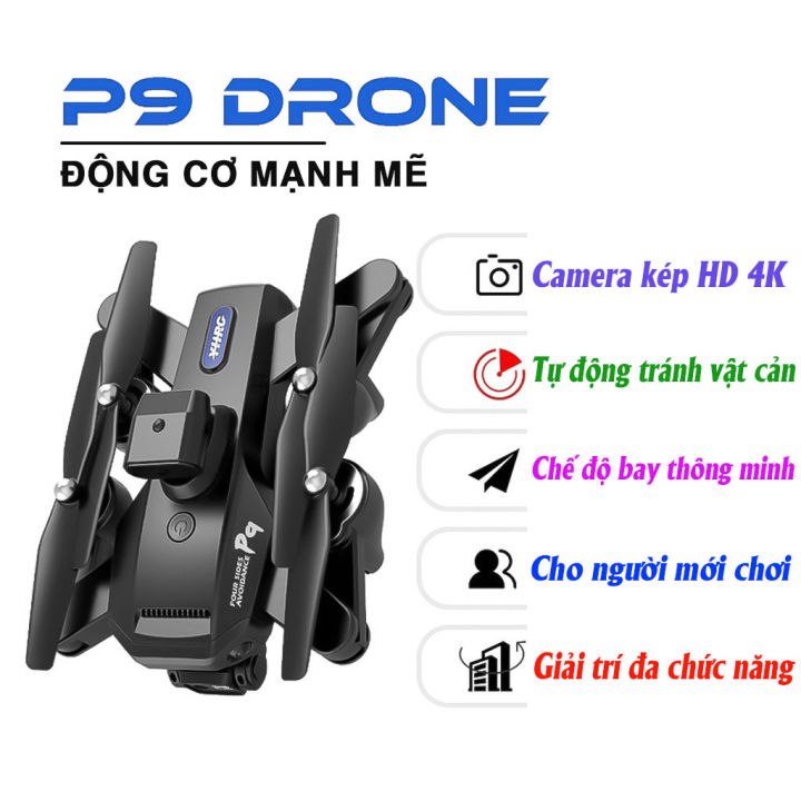 Máy Bay Flycam P9 Pro Max Drone Mini Cảm Biến Tránh Vật Cản - Lai Cam Điều Khiển Từ Xa - Playcam - Fly cam giá rẻ - Phờ lai cam - Fylicam - Flaycam - Play camera Chất hơn f11 pro 4k, Mavic 2 Pro, l900 pro, s70w, e58