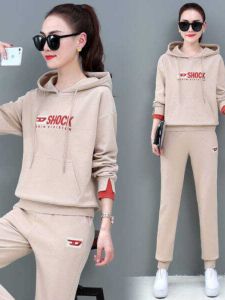 Bộ Đồ Thể Thao Hai Mảnh Cho Nữ Mùa Xuân Thu 2024 Bộ Đồ Dài Tay Thường Ngày Thời Trang Có Mũ Trùm Đầu Chất Liệu Polyester