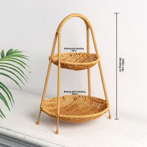 Thùng Đựng Trái Cây Hai Lớp Thủ Công Bằng Tre Thùng Đựng Trái Cây Và Đĩa Đựng Trái Cây Dùng Trong Nhà Để Đựng Đồ Ăn Nhẹ Và Kẹo