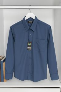 Wendya.T Kemeja Formal Reguler Warna Biru Denim✓Kemeja Pria Polos Lengan Panjang