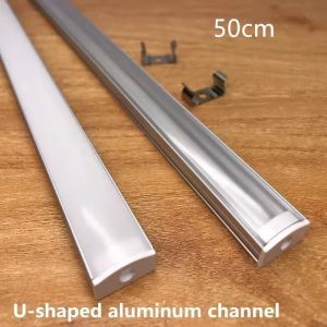 LED Strip Aluminum Profile 50CM Recessed Surface Mounted Aluminium Channel with Diffuser PC Cover for 8mm 10mm Linear Lighting