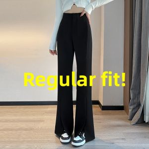 LANKELISHA | Fall Loose High-Waist Slim Fit Wide-Leg Pants