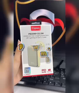 Fast Charging Power Bank 20000mAh | 3C Certified CLiPtec MPB253 | Built-in Lightning & Type-C Cable | PD20W + 22.5W Caj Pantas untuk iPhone Android