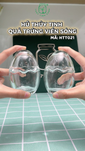 Hũ Thủy Tinh Dáng Quả Trứng Viền Sóng Đựng Pannacotta Decor | [HTT021]
