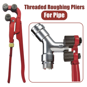 Coarse-Thread Pipe Wrench for 3/8" to 2" Pipes Precision Adjustable Triangular Rollers Pipe Repair Heavy-Duty Pipe Expander