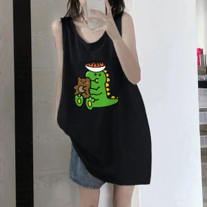 American Pure Cotton Sling Sports Waistcoat Tank Top Sleeveless T-shirt Womens Summer Outwear Basketball Wear Loose Halter Top