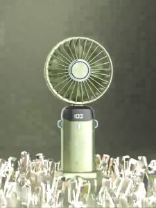 Portable Mini fan Digital Display LCD 15000 mAh 5 Gear KIpas angin Kecil USB Charge cas portable / kipas lipat charger pegang tangan