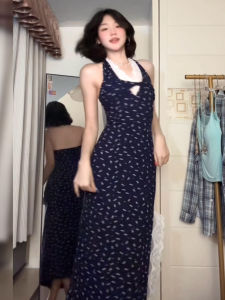 QINWEIYU | Váy dài chữ A họa tiết hoa cổ điển kiểu Pháp cho nữ mùa hè 2025 Váy midi cạp cao phong cách du lịch mới dài nhỏ