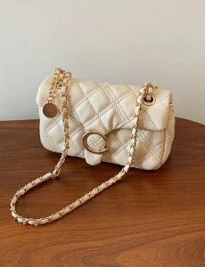 2026new womens bag diamond grid chain bag fashionable and versatile single shoulder crossbody bag small square bag