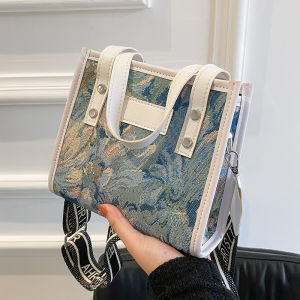 Túi Đeo Chéo Dung Tích Lớn Thời Trang Đi Làm Túi Tote Thiết Kế Độc Đáo Đeo Vai Đơn Cầm Tay Vải Canvas Khóa Kéo Hình Học