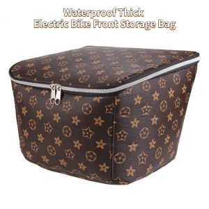 Bicycle Electric Bike Front Storage Bag Bike Waterproof Basket Universal Leather Inner Cover Motorbike Front Basket Folding Bicycle Basket Bag