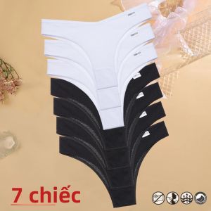 Bộ 7 Quần Lót Nữ Chất Liệu Cotton Waffle Kiểu Dáng V Eo Kiểu Brazil Thoáng Khí Mềm Mại Chất Liệu Thun Đồ Lót Nữ