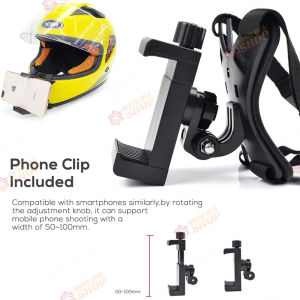 Motorcycle Helmet Chin Holder For Helmet Cellphone Fixing Motorcycle Helmet Camera Holder Belt for Go Pro Action Camera Go Pro Helmet Mount for VLOG / POV Shoot Accessories