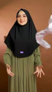 BISA COD / Annisa Hijab by ARRAFI / Kerudung Jersey Non Ped / Jilbab Putih Simpel Variasi List Kain / Bergo Instan