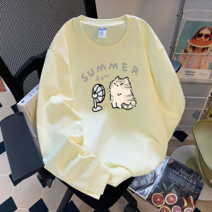 2024 ใหม่ผู้หญิงสบายๆเส้นใยโพลีเอสเตอร์รอบคอเสื้อกันหนาวเด็กฤดูใบไม้ผลิฤดูใบไม้ร่วงอเนกประสงค์ที่ไม่ซ้ํากันแฟชั่นหลวมเสื้อแขนยาว