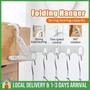 五孔晾衣架 Foldable 5 Hole Clothes Drying Rack 360 Degree Hook Portable Travel Hanger Wall Mounted Wet Dry Clothes Hanger 折叠晾衣架出差旅行