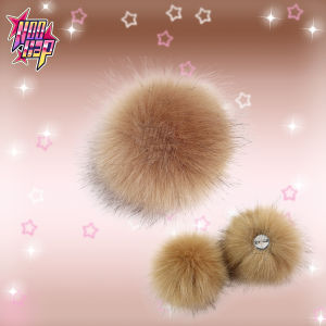 หมุดตกแต่งหมวก NooCap ขนสัตว์สีดำและน้ำตาล ขนฟู DIY ขนาด 10 ซม. อุปกรณ์ตกแต่งหมวก DIY หมุดตกแต่งหมวก