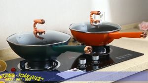 Chảo Đun Bếp Từ Siêu Chống Dính Chất Liệu Thép Hợp Kim Cao Cấp Thiết Kế Sang TrọngĐáy 3 Lớp