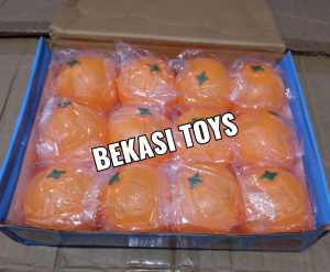PERBOX 12pcs Mainan Bola Banting Anak ( Motif Jeruk )
