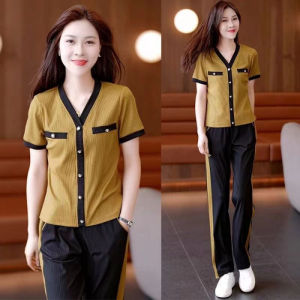 QIAOXIZI | Slimming Summer Outfit Set for Seniors 2-Piece