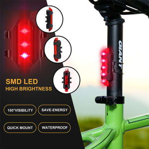 Bike Taillight Light LED USB Rechargeable Outdoor Small Waterproof MTB Road Cycling 15 Lumens Taillight Torch Flash