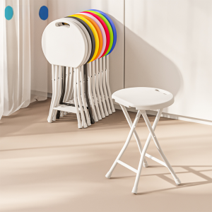 Thickened Plastic Folding Chair Portable Outdoor Simple round Stool Home Garden Camping Picnic Easy Carry High Stool Dormitory Chair