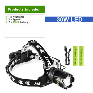 800000000LM High Power LED Headlamp USB Rechargeable Headlight Long Range Powerful Headlight Night Fishing Hiking Head Lantern