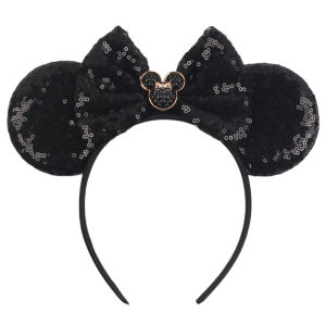 New Birthday Girls Mickey Mouse Ears Headbands for Women Party Hair Accessories Minnie Mouse DIY Sequins Bows Hairband Kids Gift
