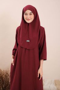 Aira Set Dress Hijab Gamis Lebaran Crincle Airflow Muslim Panjang