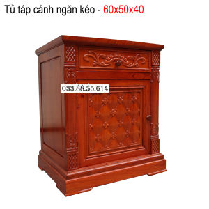 Tủ táp đầu giường 1 cánh 1 ngăn kéo gỗ hương cỡ 60x50x40cm