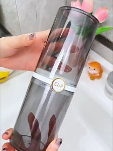 2-In1Travel Transparent Toothbrush Mouthwash Cup Portable Soap travel case With Lid Sealed For Draining Sealed Wash Set Organizer For Business Trips Travel