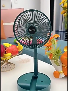 พัดลมตั้งโต๊ะ 2025 แบบพับได้ เงียบสุดๆ พกพาสะดวก แรงลมสูง สำหรับออฟฟิศและหอพัก USB ชาร์จได้