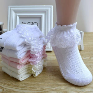 Girls Socks,Thin Section Summer Mesh Princess Primary School Children Lace White Dance Socks Baby Girl Breathable Ankle Lace Ruffle Socks