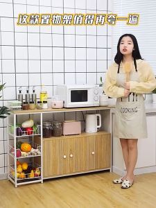 Kitchen Cabinet Rack Condiment Storage Rack Rak Dapur / Almari Dapur / Kabinet Dapur Microwave Oven Rack Kitchen Storage Rack with Cabinet