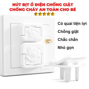 Set 10 Nút bịt ổ điện chống giật chống cháy an toàn cho bé có quai tháo lắp dễ dàng tiện lợi