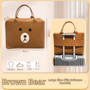 Cartoon Style Child Light Felt Large Capacity Luggage Bag
