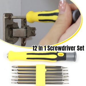 12 in 1 Plum Blossom Magnetic Screwdriver Set Y-shaped U-shaped Long Handle Home Appliance Repair Tools