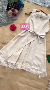 MYDU SHOP | MS 2231 – ĐẦM XOÈ LAI PHỐI REN CỘT NƠ EO THANH LỊCH