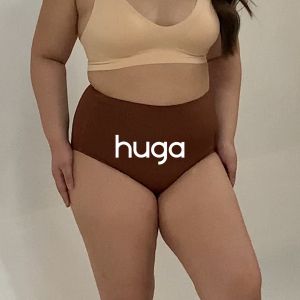 Huga Eve Women Seamless Mid Waist Panty Ladies Plain Solid Color Stretch Underwear Panties S-3XL