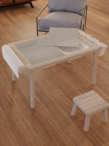 Multi-functional Wooden Children Table For Drawing Writing and Playing With Small Particles Blocks