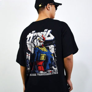 Bandai | Gundam Graphic T Shirts Man Summer Y2k Clothes Womens Oversized Short Sleeve Tee Casual Anime Streetwear Brand Clothing Tops