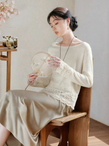 XIANGYING | New Style Light Autumn White Mandarin Collar Knit Top