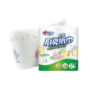 Kitchen Tissue Paper 75 Sheets*2 Rolls Double Layer Oil Absorbent Paper Towels for Home Use Deep Fried Food Special Paper