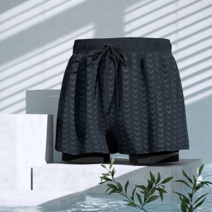 (L-5XL)Swim Trunks Mens Anti Embarrassment Quick Drying Loose Swim Shorts Sharkskin Swimsuit Suit Beach Short Pants Travel Swimwear