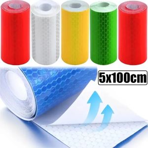 2PCS Car Reflective Tape Auto Body Safety Warning Sticker Reflector Protective Tape Strip Film for Trucks Auto Motorcycle Stickers