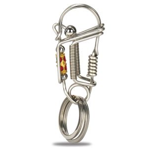 Stainless Steel Keychain Handmade Matte Round Bead Colorful Engraved Charm Mechanical Key Ring American Mens Trinket Style