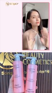 Kem ủ trắng body siêu cấp sennio chính hãng kem dưỡng trắng da toàn thân hàn quốc nâng tone chống nắng siêu trắng glowing magic body tone up shower senio màu hồng